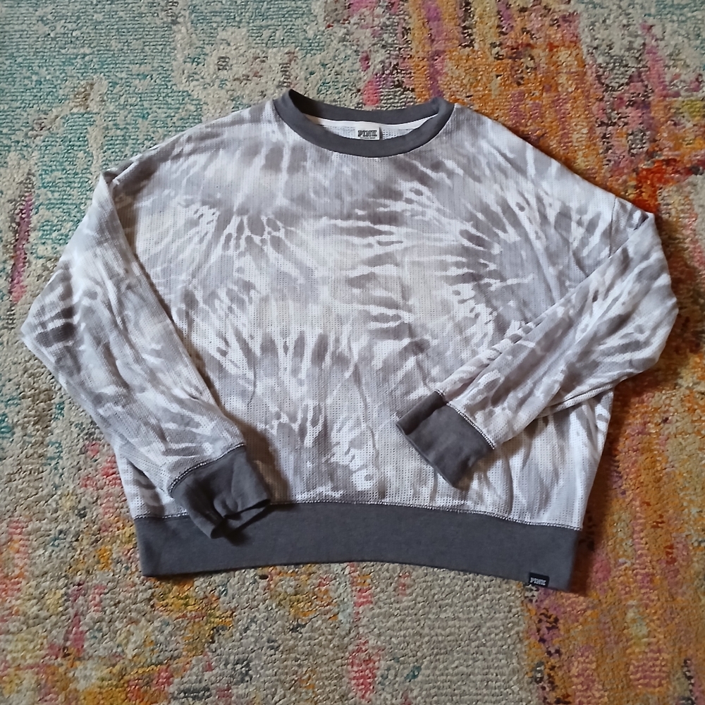PINK Victoria's Secret Mesh Tie Dye Long Sleeve